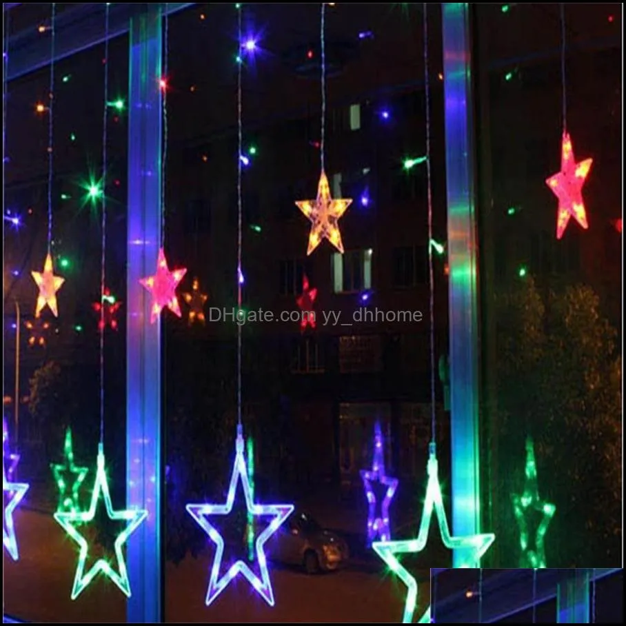 12 Stars LED Lights Decorative New Year Christmas Decorations for Home Outdoor String Lights Decoration