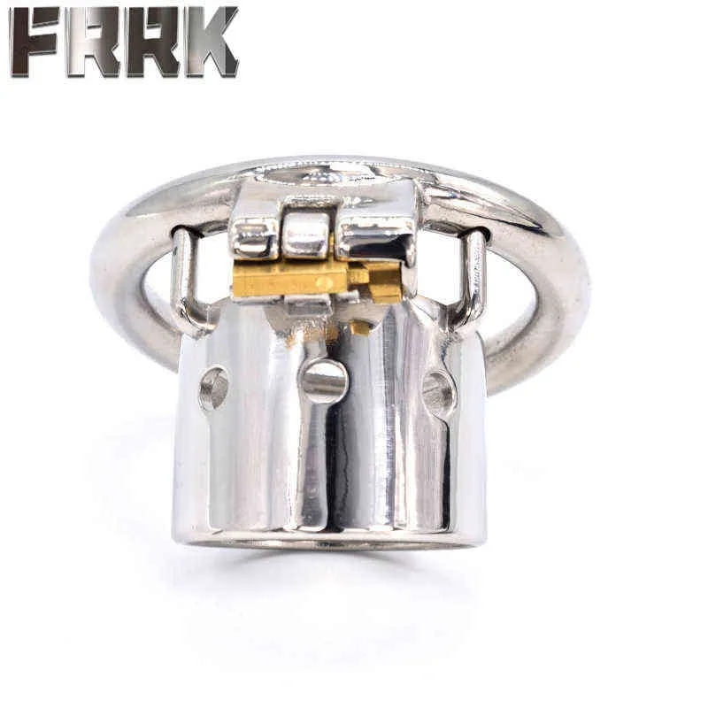 NXY dispositif de chasteté Frrk 98 trou court en acier inoxydable arc anneau serrure hommes désir contrôle produits sexuels alternatifs 0416