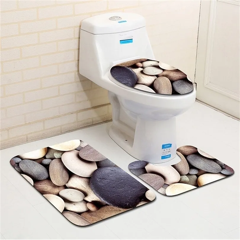 3-stcs/ingestelde badkamermat set anti-slip keuken bad mat tapijt badkamer toliet tapijt wasbare strandstijl 200925