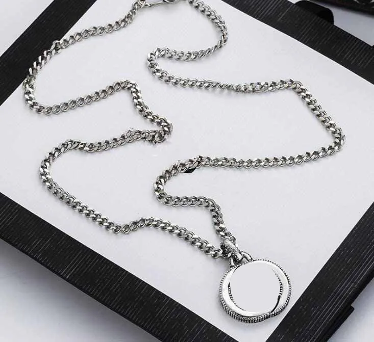 Top Quality Luxury Letter Silver Chain Necklace Retro Couple Necklace Men and Women Pendant Designer jewelry Gift