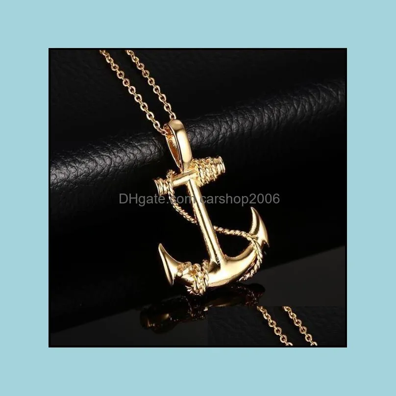 pretty anchor pendant necklaces for silver color long link chains necklaces classic power necklace carshop2006