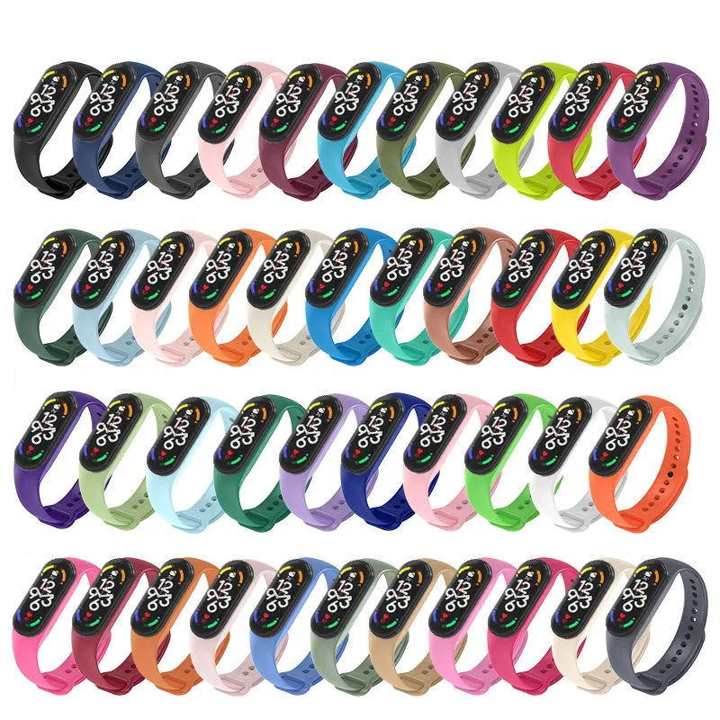 Xiaomi Mi Band 7 Strap Renkli Silikon Metal Ton ile Değiştirme TPU Yumuşak Saat Banka Bilezik