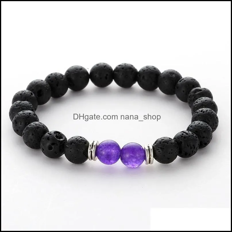 Fashion 20styles 8mm Natural Black Lava Stone Beads Bracelet DIY volcano Rock  Oil Diffuser Bracelet for women men