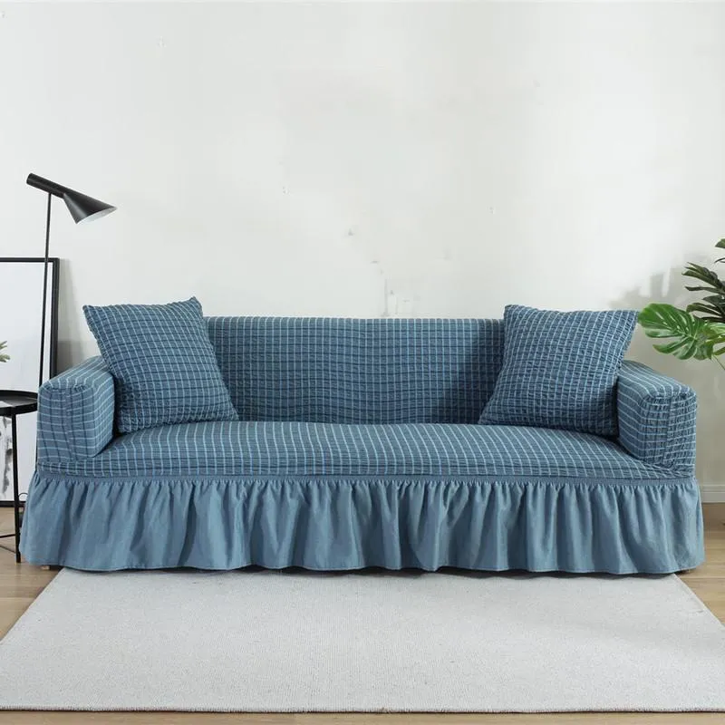 Pokrywy krzesełka marszcząca spódnica elastyczna sofa dekoracje domu seercker przekrojowy kanapa anty-szykowna odcinek sliźniacz pełnokręcznik