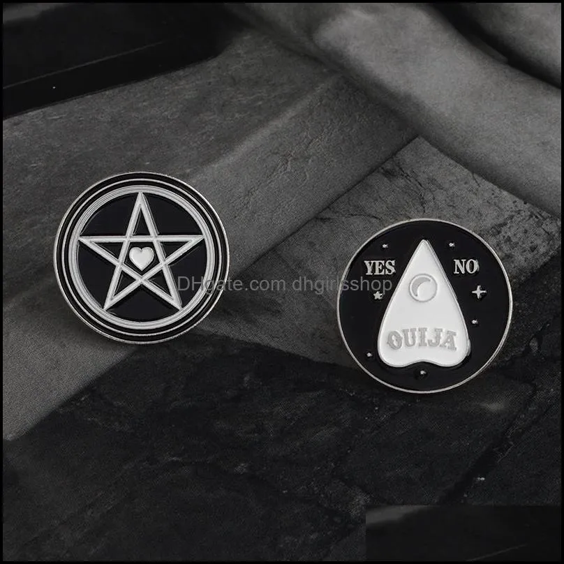 witch pins collection pentagram triple moon constellation wizard brooches witchy goth jewelry lapel pin for witches