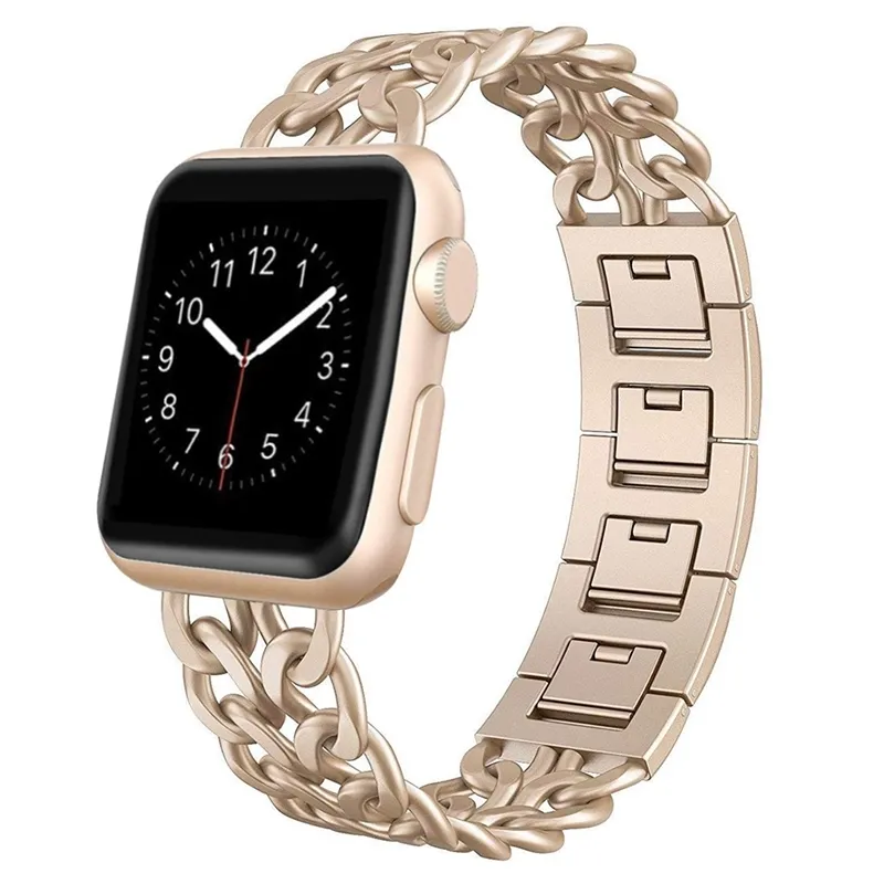 Edelstahl Apple Watch 7 SE 6 5 4 40mm 41 45 44mm Band Metall Link Armband für iwatch Serie 3 38 42mm