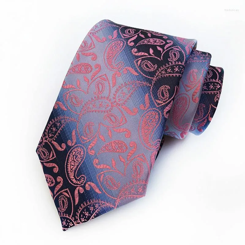 Bow Ties Silk 8cm Mans Gradient Blue Neck Tie Pink Paisley 디자인 결혼식 파티 남자 친구 선물 남자 Fred22