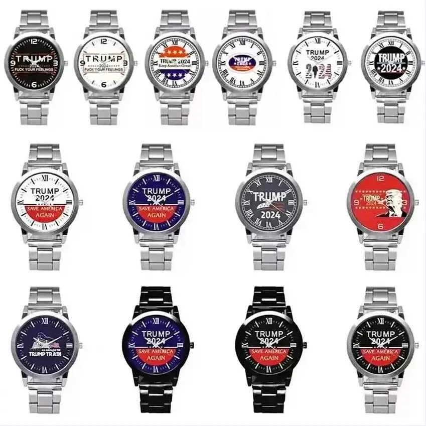 14 Styles Trump 2024 Bilek Saat Partisi Favor Donald Retro Men Quartz Watchess