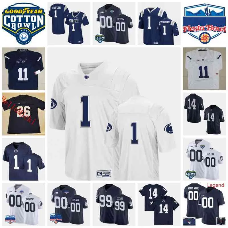 XFLSP 2022 College Custom Penn State Nittany Lions Stitche Football Jersey Jaden Seider Tank Smith Mason Stahl Chris Stoll Jor Dan Stout Van Den Berg