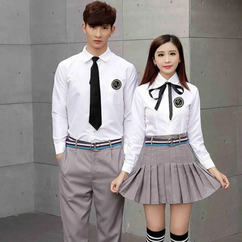 Kläder sätter vuxen japansk tonåring skol uniform elever sommar bär manliga och kvinnliga hög examen kostym D-0200 klädsel