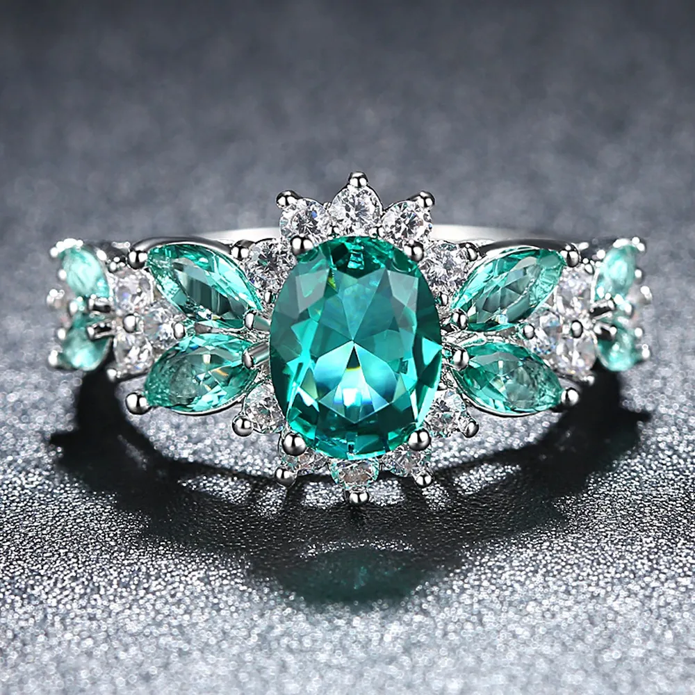 Creative européen et américain saphir bleu Zircon pierres bague bijoux créatifs pour femmes personnalisé personnalisé en gros