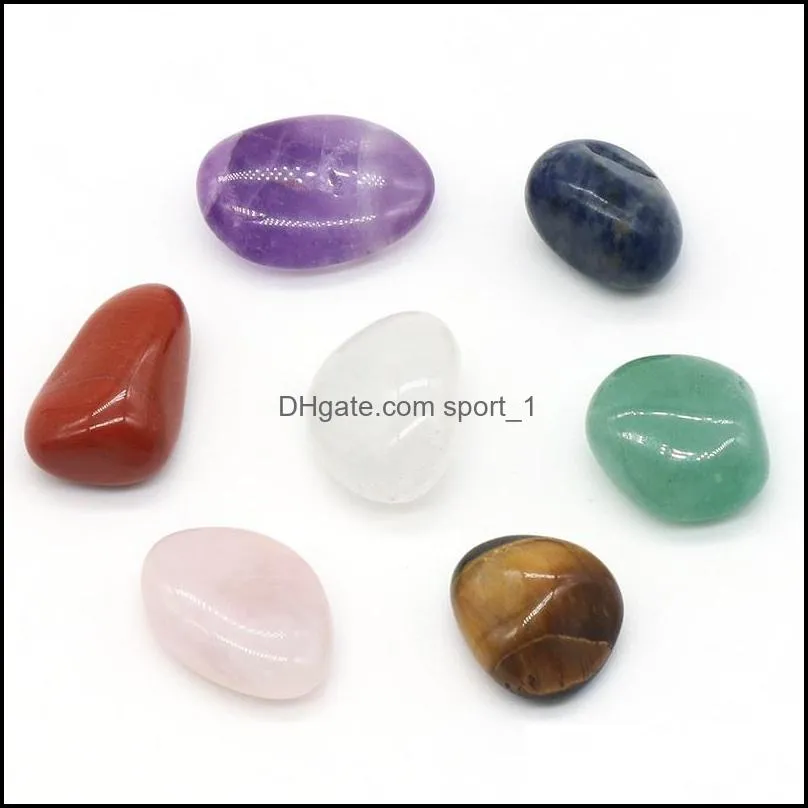 7pcs/set reiki natural stone tumbled stone irregular polishing rock quartz yoga meditation energy stone bead for chakra healing