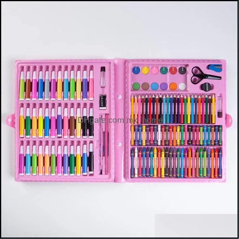 150pcs brush children pencil set art painting colored pen gift set box kid student paintbrush watercolor brush pen stationery vt2000