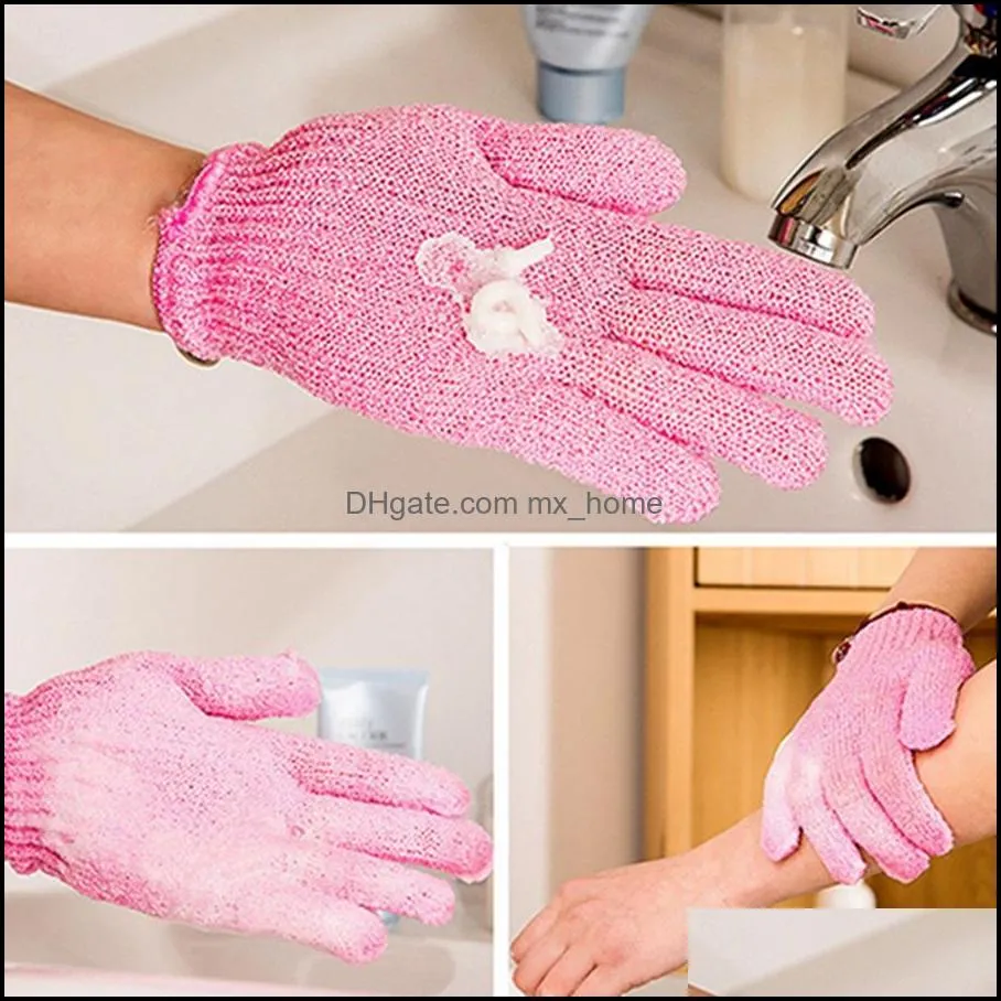 bathroom tool multi colors bath gloves exfoliating wash skin spa massage body cleaner shower gloves foam bath body cleaning glove dh0702