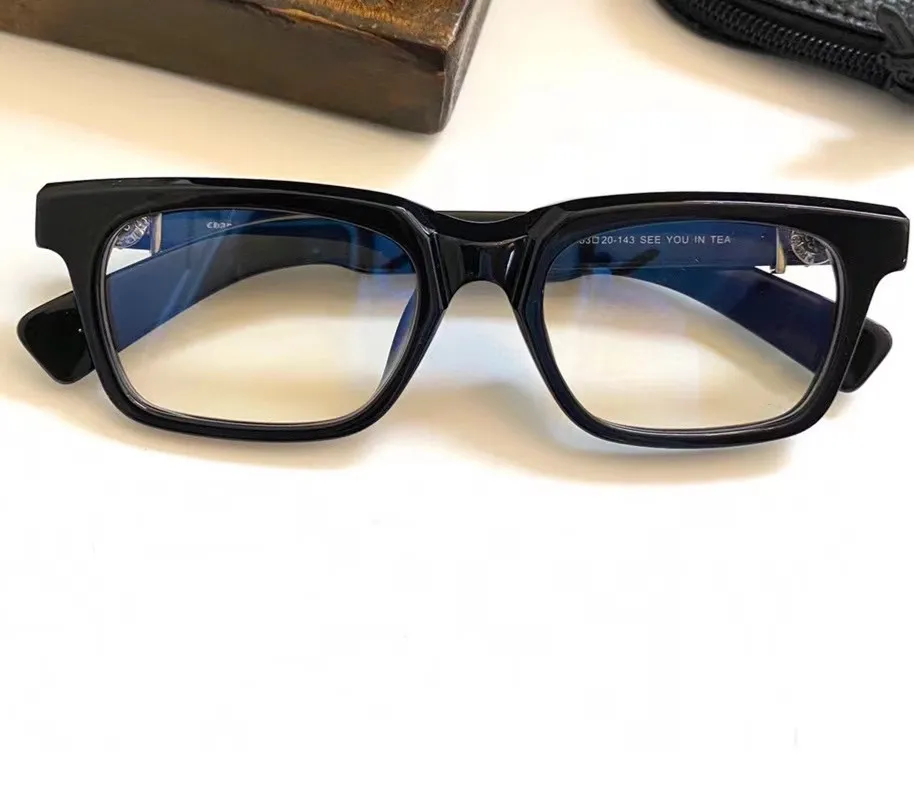 Dise ador de la marca Marco de anteojos Moda Retro Gafas pticas Marcos de anteojos negros para hombres Mujeres Miop a Gafas para lentes recetados con