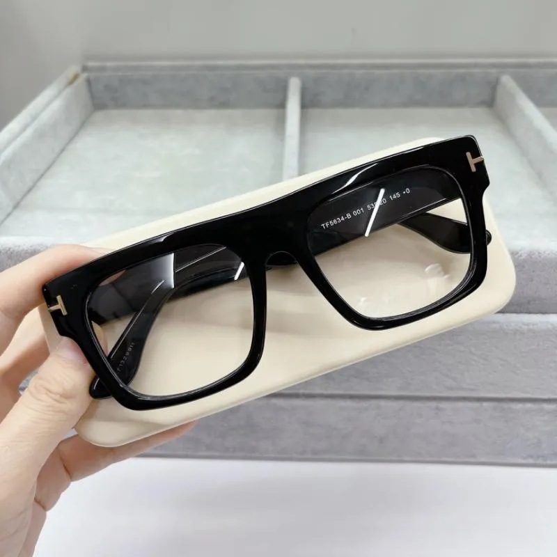 Mode Zonnebril Frames TF5634 Grote Vierkante Brillen Brillen Acetaat Italië Ontwerp Schildpad Voor Vrouwen Mannen Recept BijziendheidFashion