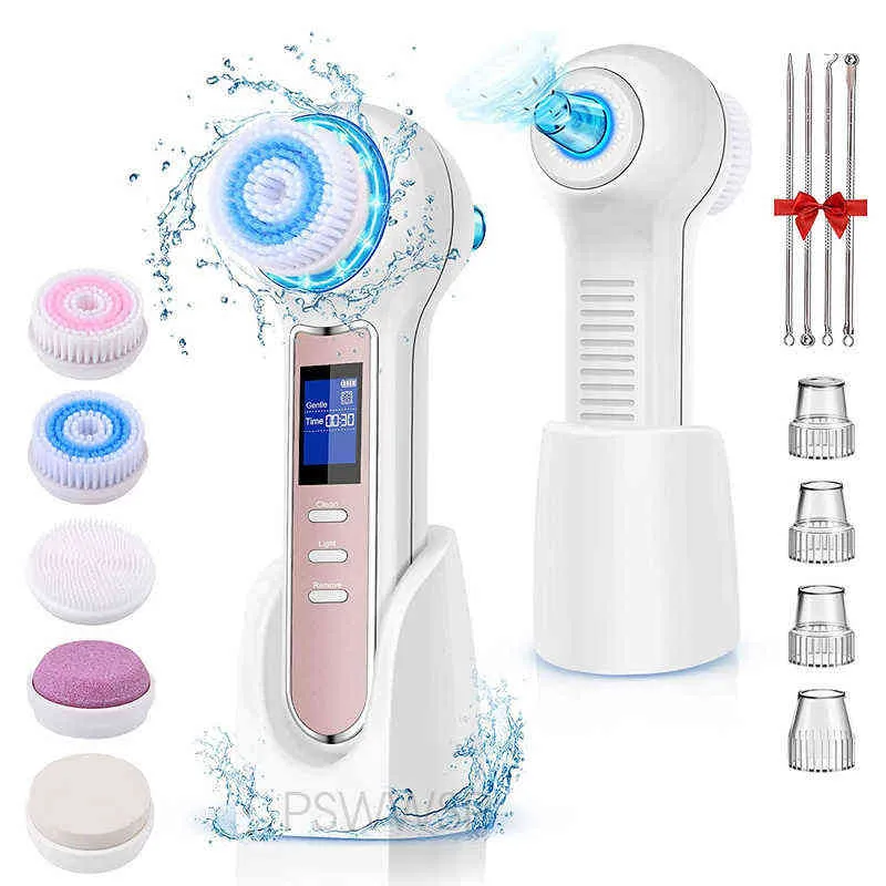 Blackhead Remover Aspirateur Rechargeable Brosse De Nettoyage Du Visage Étanche Soins Du Visage Nez Acné Taches Noires Pore Cleaner Machine 220520