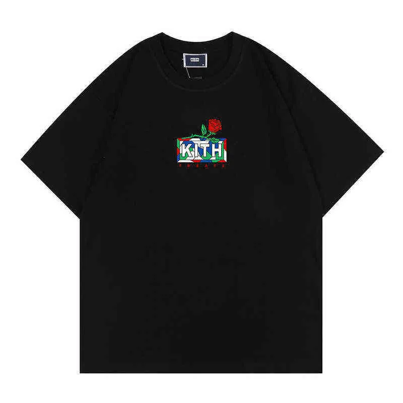 Designer T-skjortor för män Kith Diamond Short Sleeve Plain Black T-shirt Fashion Clothing Brand Round Neck Slim Social Spirit Guy Half Man 000012