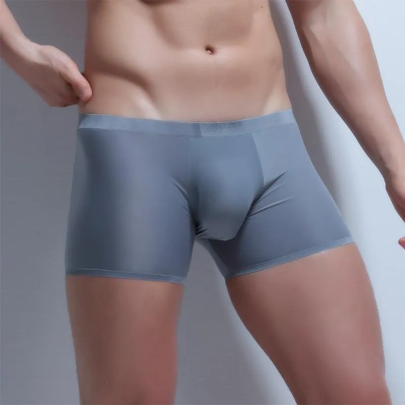 Mens Cool Ice Silk Seamless Plus Size Boxer Briefs Underwear With Pouch  From Odelettu, $12.35