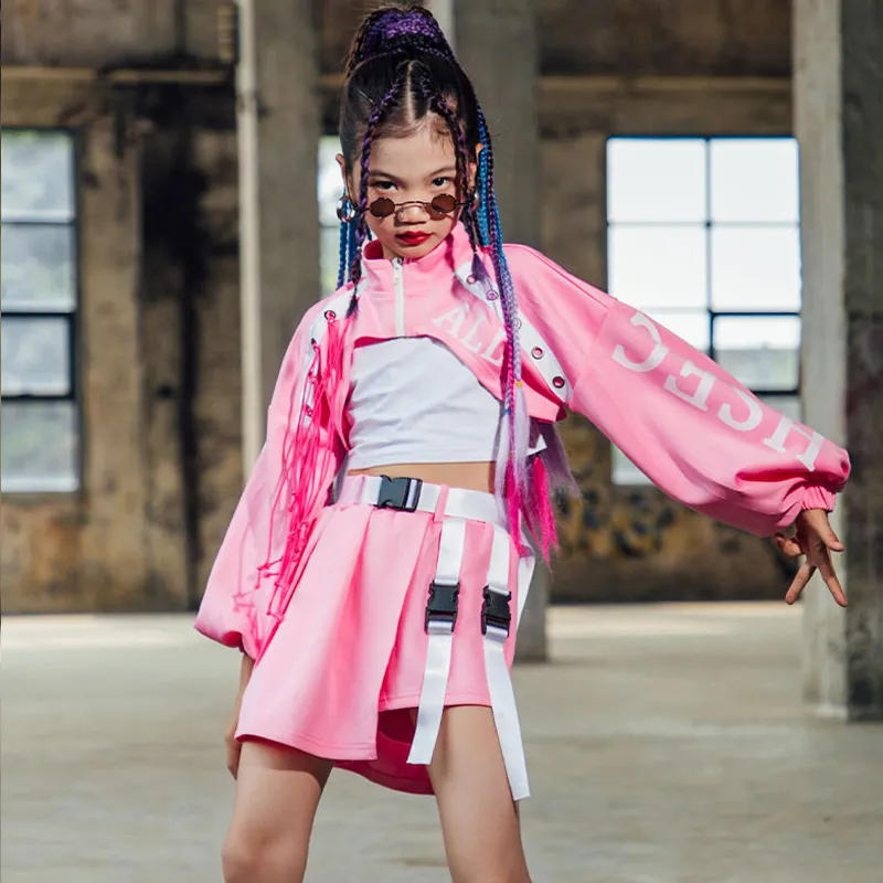 Pink Handsome Street Dance Suit For Girls Hip Hop Apricot Clothing For Jazz  Costumes, Raves, And Friends Shows Childrens Clothes For A Beautiful Look  220609 From Kai07, $38.4
