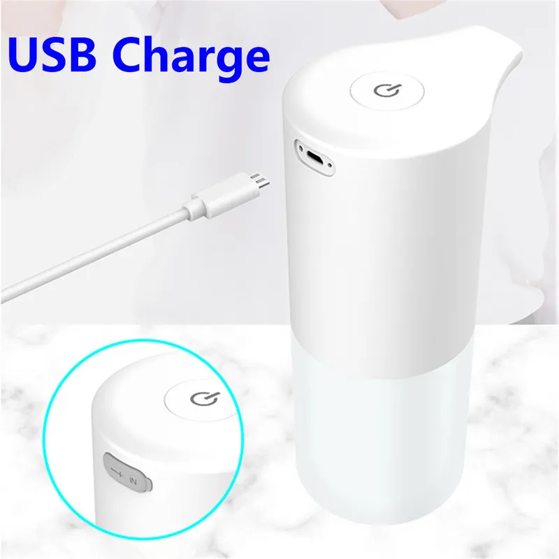 Distributeur de savon en mousse à induction automatique de charge USB Distributeur de savon liquide intelligent Lave-mains automatique sans contact pour cuisine salle de bain 220725