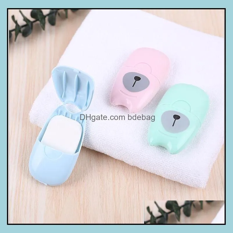 50pics/box Grand sale Portable Soap Paper Disposable travel soaps Flakes Outdoor Hand Washing clean Soap sterilization Scented Soaps