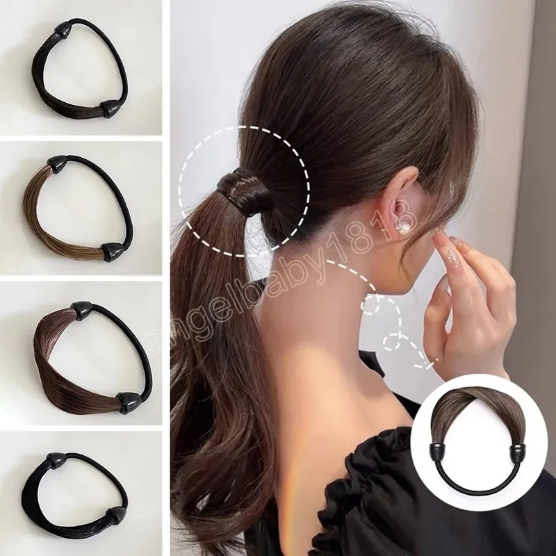 Perruque de mode bande de cheveux femmes Type de queue de cochon bandes de caoutchouc Style coréen anneau de cheveux pour fille Extension porte-queue de cheval