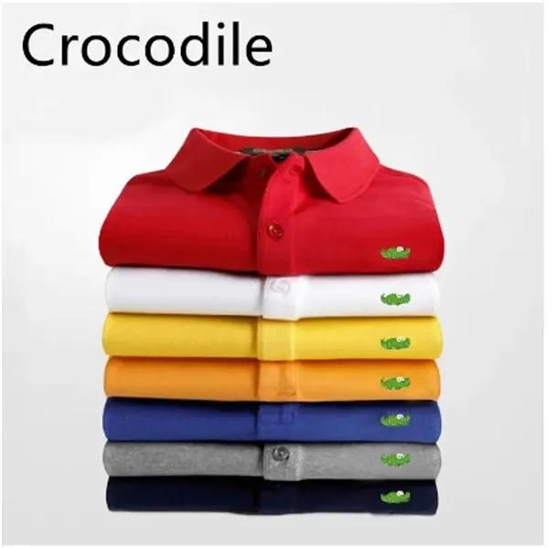 Haute Qualité Crocodile imprimé animal Hommes Polo Casual Business Top Broderie Polos Chemises Homme À Manches Courtes Homme surdimensionné Revers Tees 2022 marque de créateur