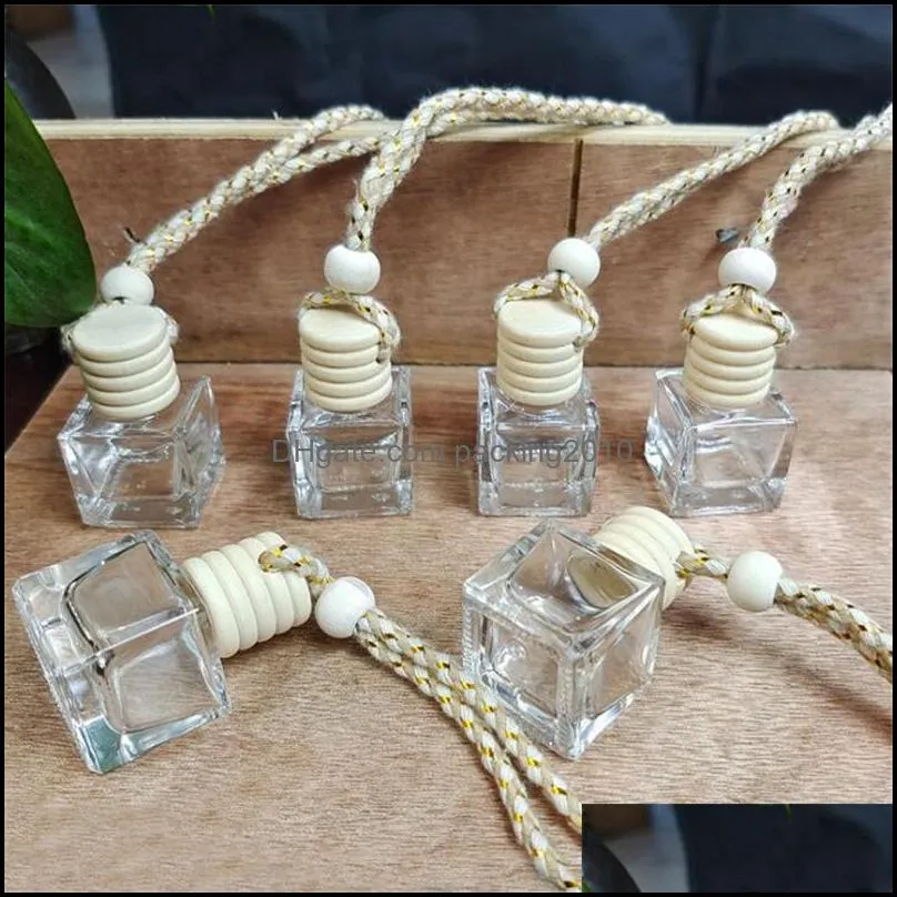 Car Perfume Bottle Pendant Perfume Ornament Containers for Essential Oils Diffuser Fragrance Empty Glass Bottles Package