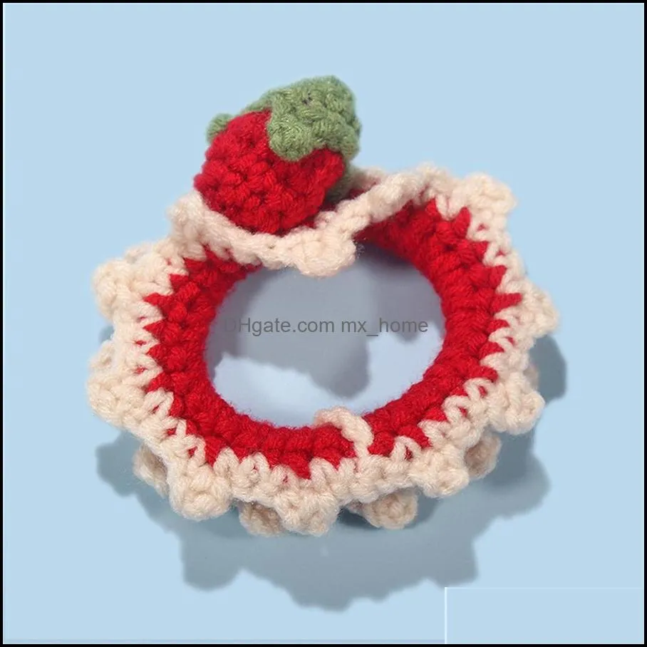 Novelty Items Strawberry Hair rope large intestine hair circle hand knitted wool binding rubber band ins creative girl headdress