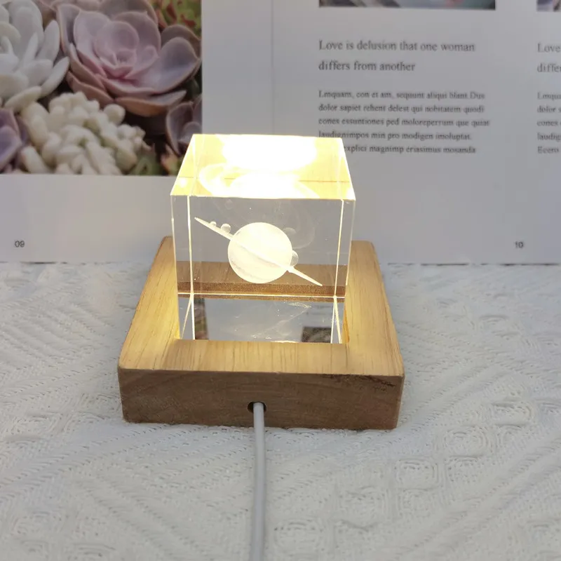 Base luminosa in legno Telecomando ricaricabile Luci LED in legno Basi per lampade con cavo USB incluso D2.5