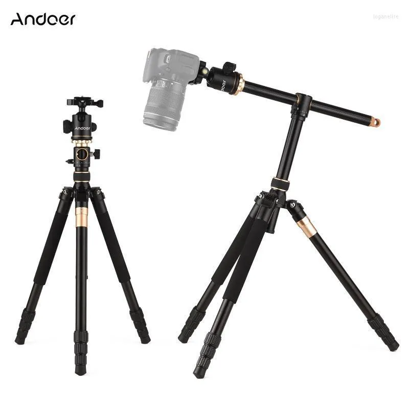 Treppiedi AndoerT-011 185 cm/72.83 "Fotocamera Professionale Orizzontale In Lega di Alluminio Con Piastra A Sgancio Rapido Ballhead Per DSLR Loga22