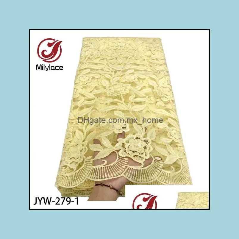 Ribbon Milylace High Quality Nigerian Net Lace African Tulle Mesh Fabric With Sequins For Party Wedding Dress JYW-2791