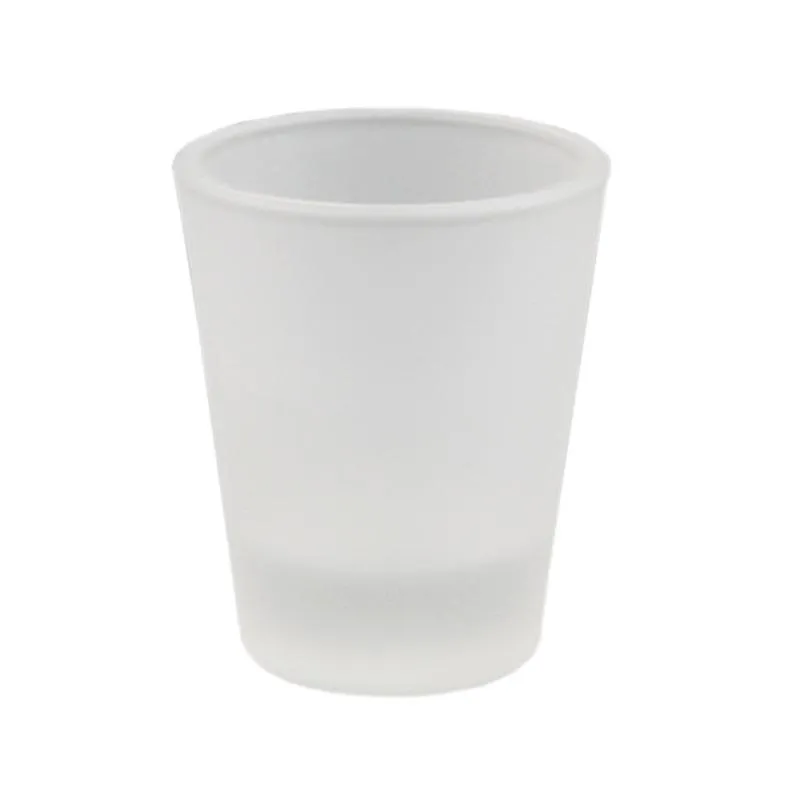 1.5oz Sublimation Shot Glass White Blank Wine Glasses Heat Transfer Drinking Mugs DIY Custom Frosted Clear Liquor Cups Whiskey Beer Party Drinkware Whoesale
