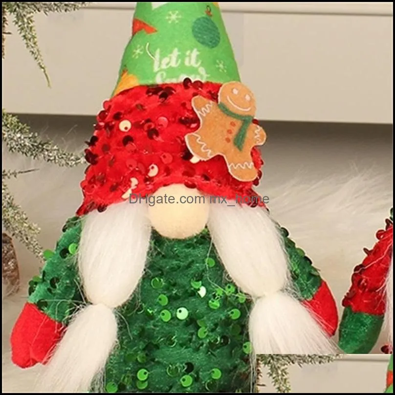 gingerbread man faceless plush doll party favor christmas sequin hat rudolph gnomes toys gift garden window decorations supplie mxhome