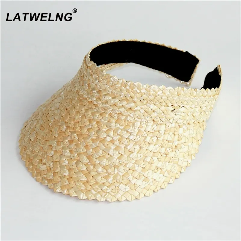 Wholesale Women Without Top Summer Straw Sun Hats Fashion UV hat Elastic Head Circumference Beach Hat 220617