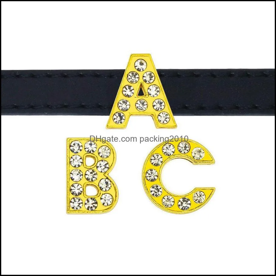 dog supplies gold sliver rhinestone 8 mm a-z letters for cat collar pet products diy accessory