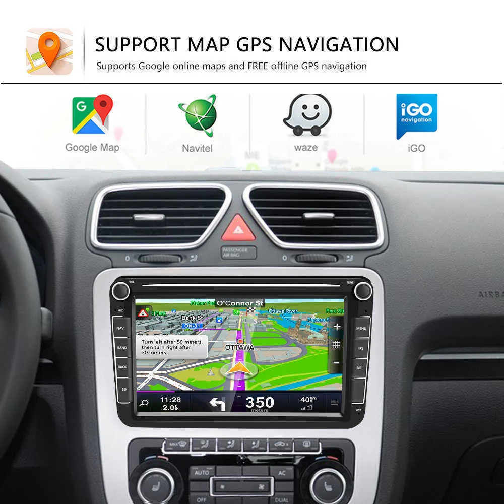 2 DIN Android 10 8 128 GPS CAR Multimedia Player Car Autoradio Radio для VW Volkswagen Golf Polo Passat B7 B6 Leon Skoda1882