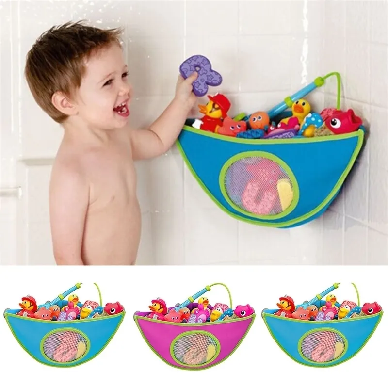 Borsa portaoggetti per giocattoli da bagno per bambini con ventosa Borsa portaoggetti impermeabile da appendere a parete Vasca da bagno per giocattoli Organizer Baby Y200714