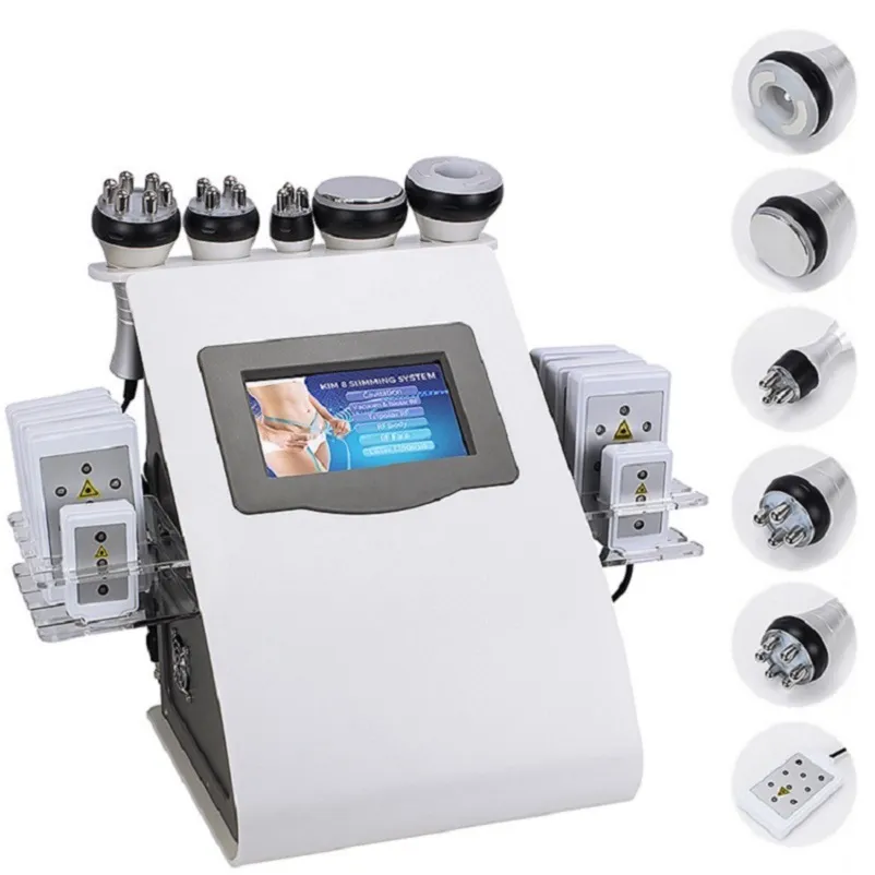 Multifuncional 6 en 1 Kim 8 Lipo Laser RF Liposucción al vacío 40K Lipolaser Pérdida de peso Cavitación ultrasónica Máquina de adelgazamiento corporal