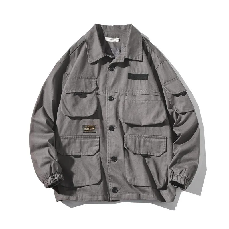 Mens Army Green Work Jacket - Plus Size Japanese Streetwear