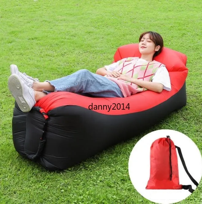 Nieuw Ontwerp Snelle Opblaasbare Lounger Hangmat Air Sofa Luie Slaapzak Camping Beach Bed Air Hangmat voor Strand Reizen Camping Picknicks