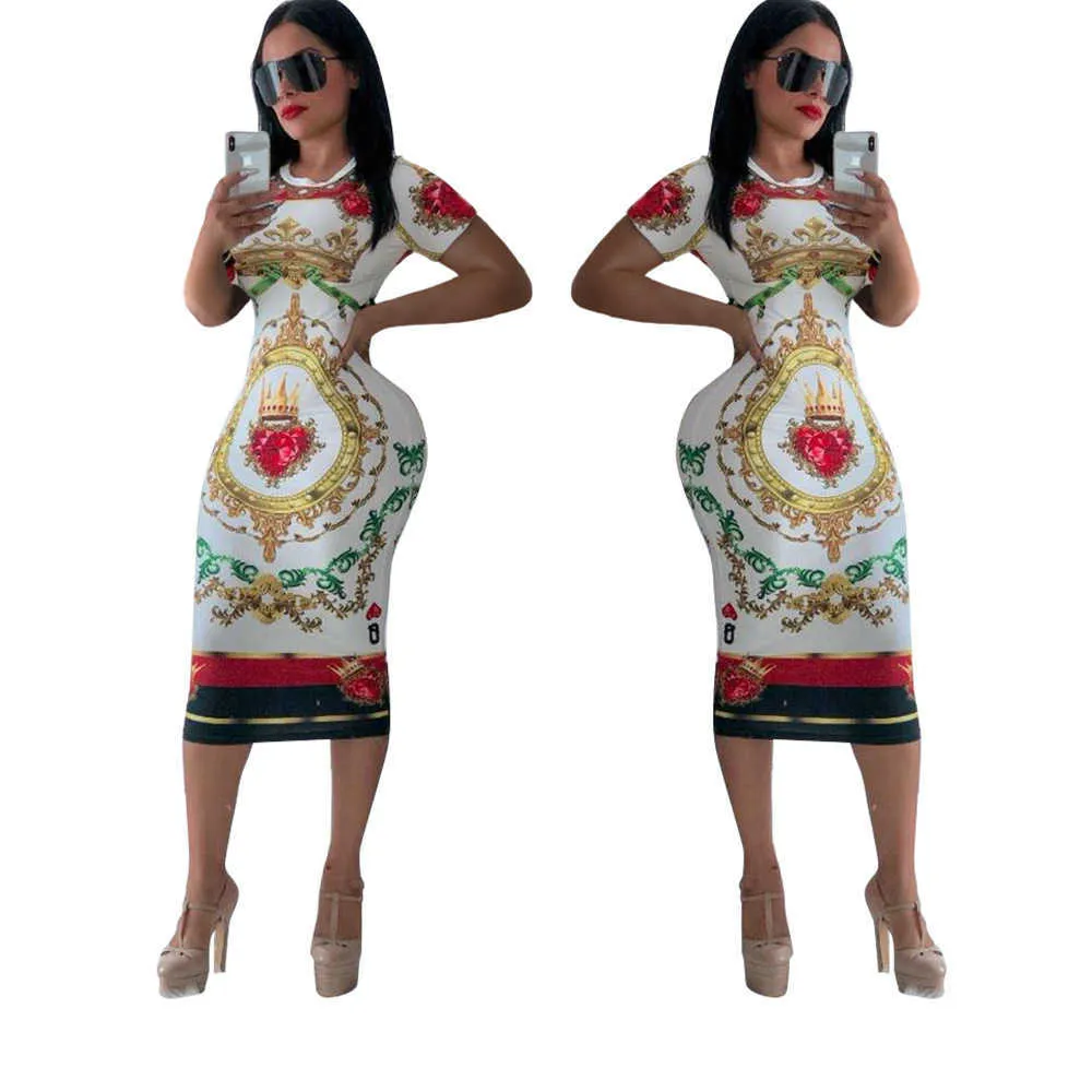 abiti da donna primavera ed estate Fengmasson abito stampato digitale multicolor abito da discoteca stampato