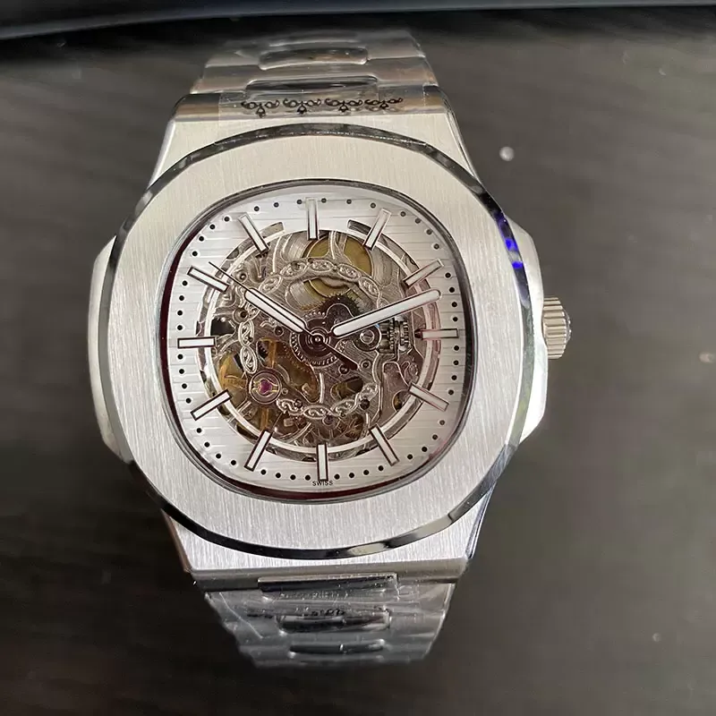 Novo Relógio Mecânico Automático Masculino Pulseira de Prata Relógio de Ouro Azul Relógio de Aço Inoxidável Relógio de Luxo Montreux