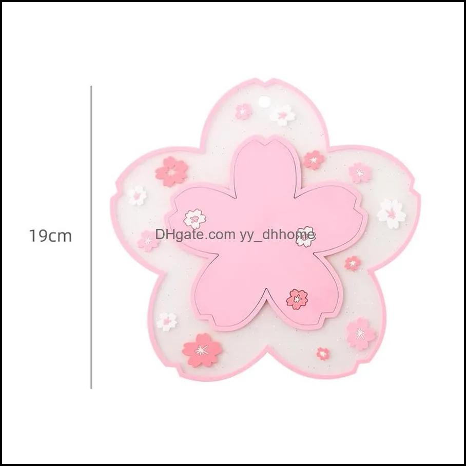 pad bowl Lovely sunflower heat insulationJapanese soft rubber PVC meal ins cup anti scalding pad tableware table