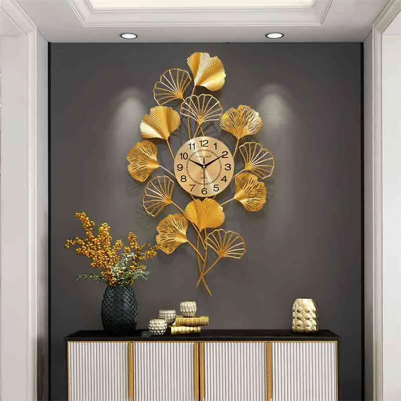 Grande orologio da parete di lusso Arte creativa Silenzioso Design cinese Quarzo Orologio da parete per soggiorno Reloj De Pared Decorazione domestica DB60WC 210325