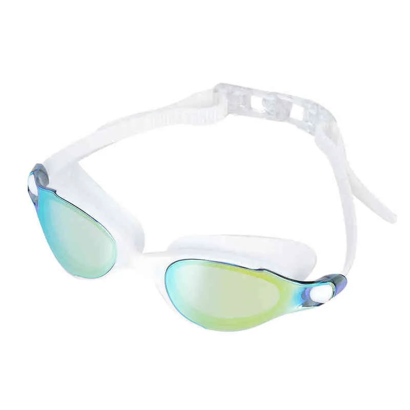 New Silicone Adults Professional Electroplated Swimming Glasses Waterproof Anti-Fog Swim Goggles Supplies Swimming Goggles White G220422