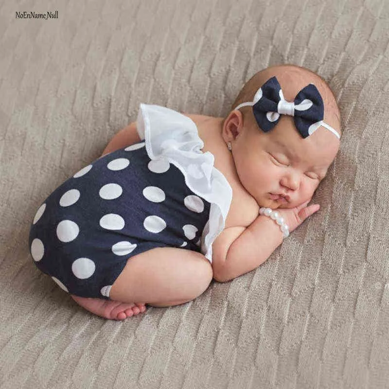 NOENName-Null Pasgeboren Polka Dot Romper Foto Props Set katoenen baby Baby schietoutfits T220727