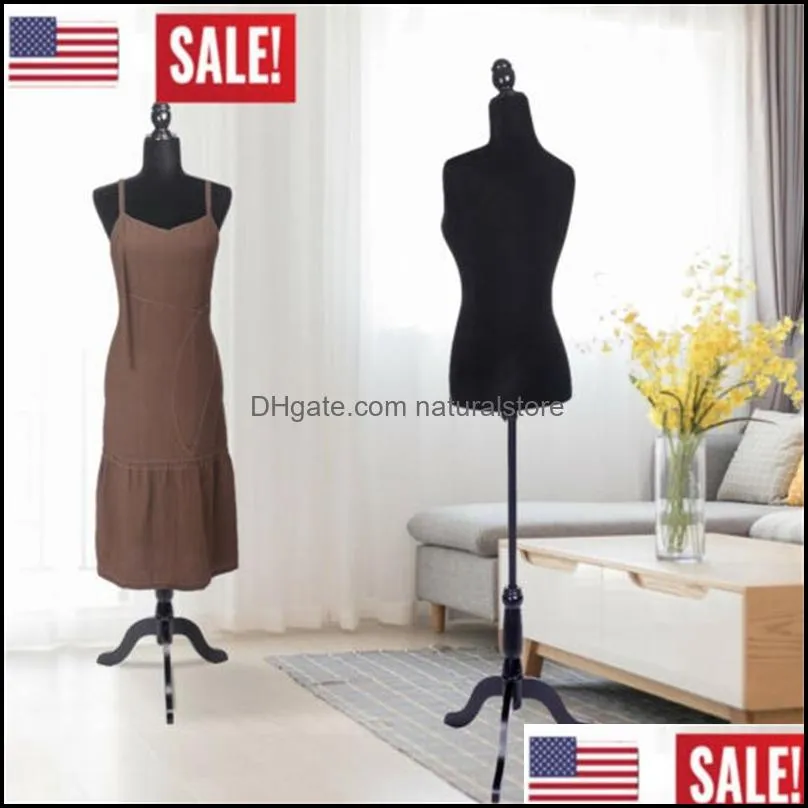 Female Mannequin Torso Dress Form Display Half-length Lady Model with Tripod Stand for Clothing Display Ship from USA
