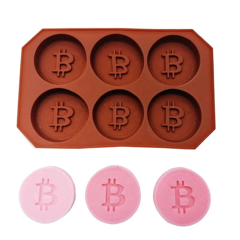 6 czekoladowa silikonowa forma bitcoinowa lodowa kostka kremówka paznokieżka